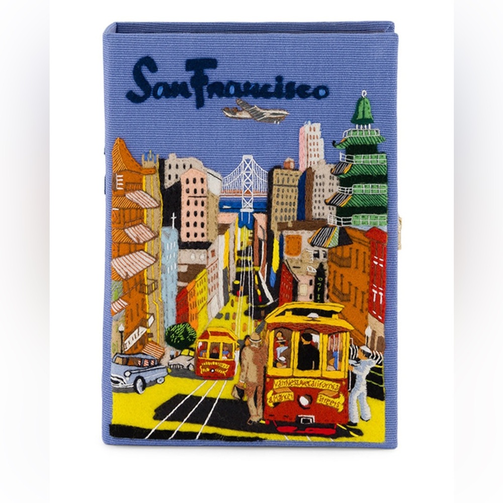 Olympia Le Tan San Francisco embroidered book clutch